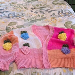 Colorful Fruit-Patterned Women's Cardigan